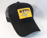 Steel bicycle frame snapback trucker hat